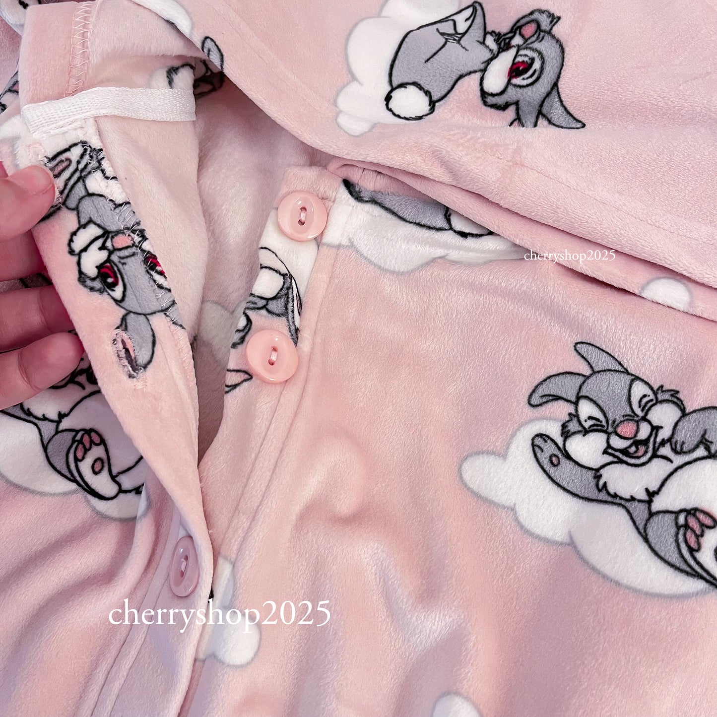 Pink Bunny Blanket نايت شيرت