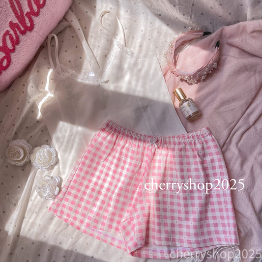 White Gingham Set