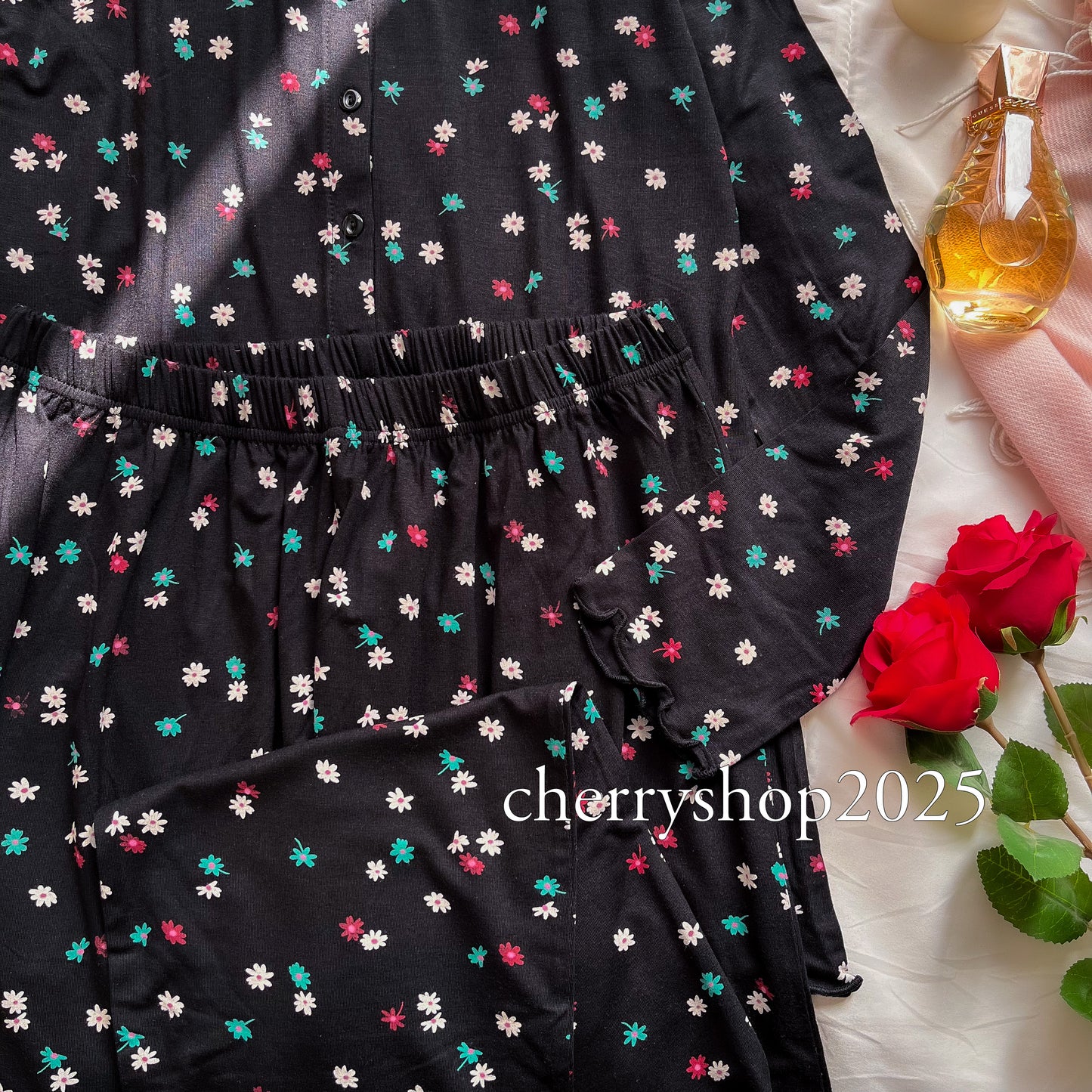 Flowers Black PJ
