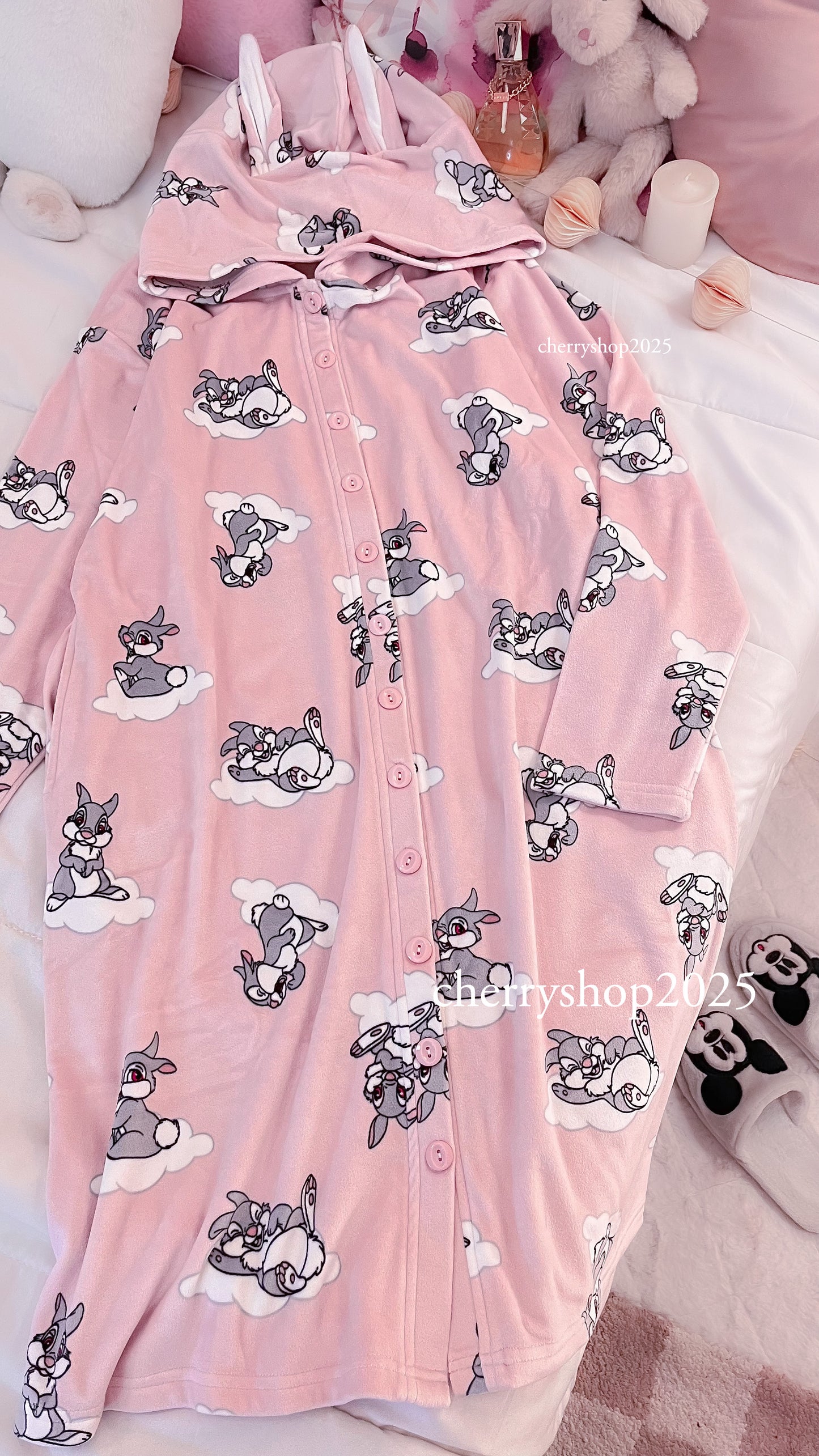 Pink Bunny Blanket نايت شيرت