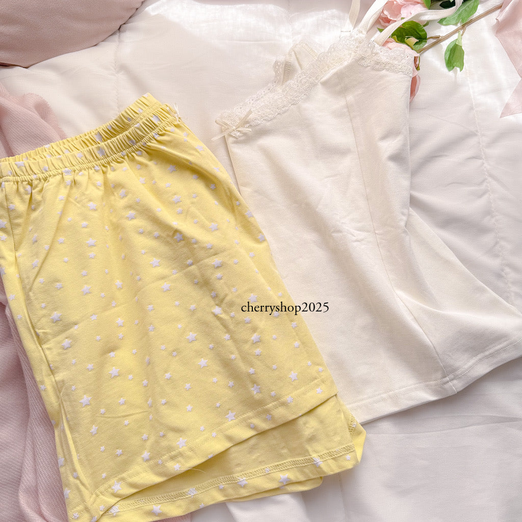 Yellow crush short set