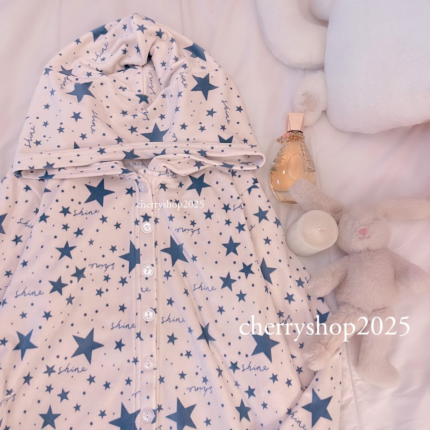 White Stars Blanketنايت شيرت