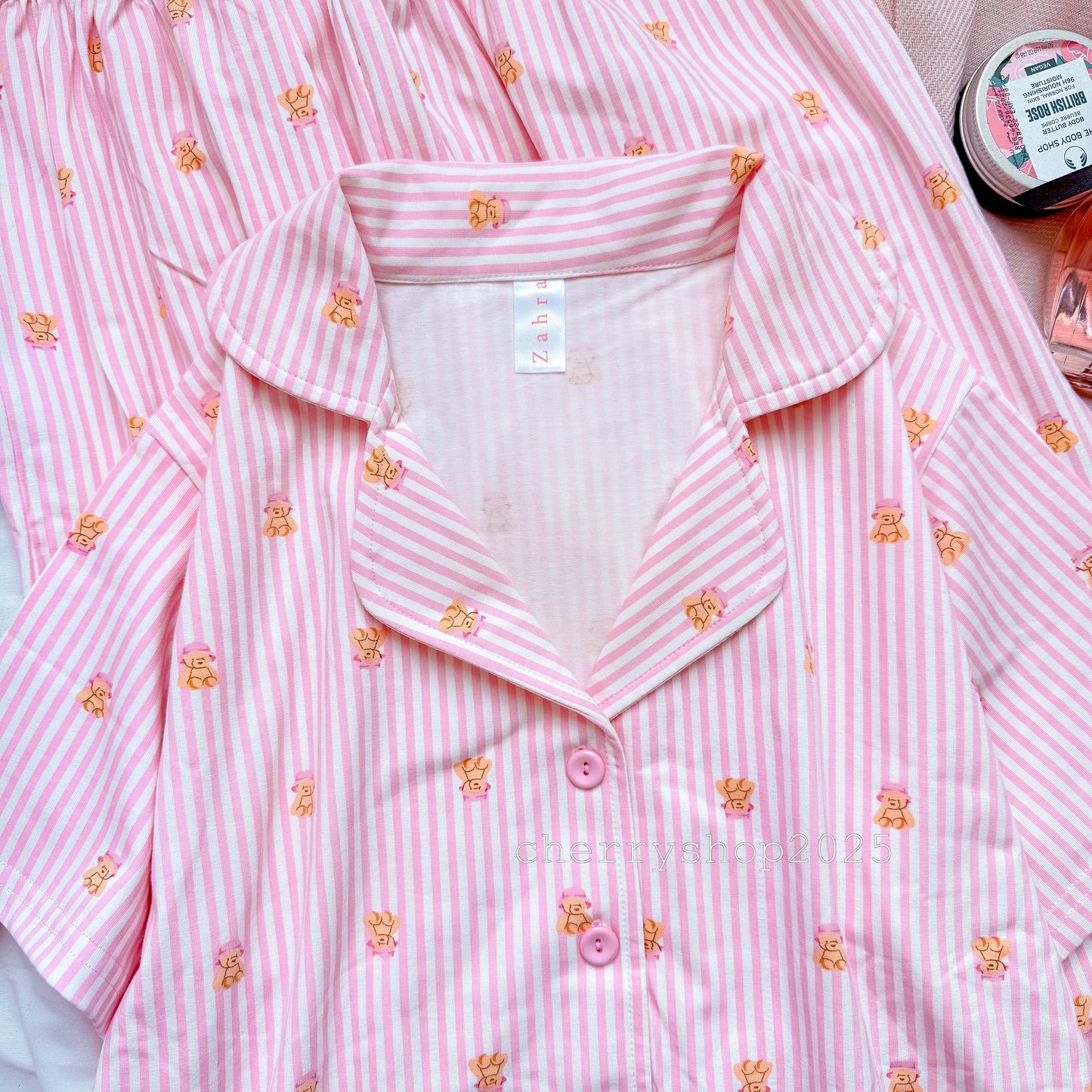 Teddy in Pink Stripes