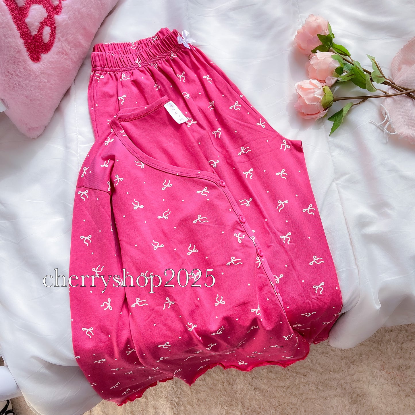 Fushia Bow Pajamas