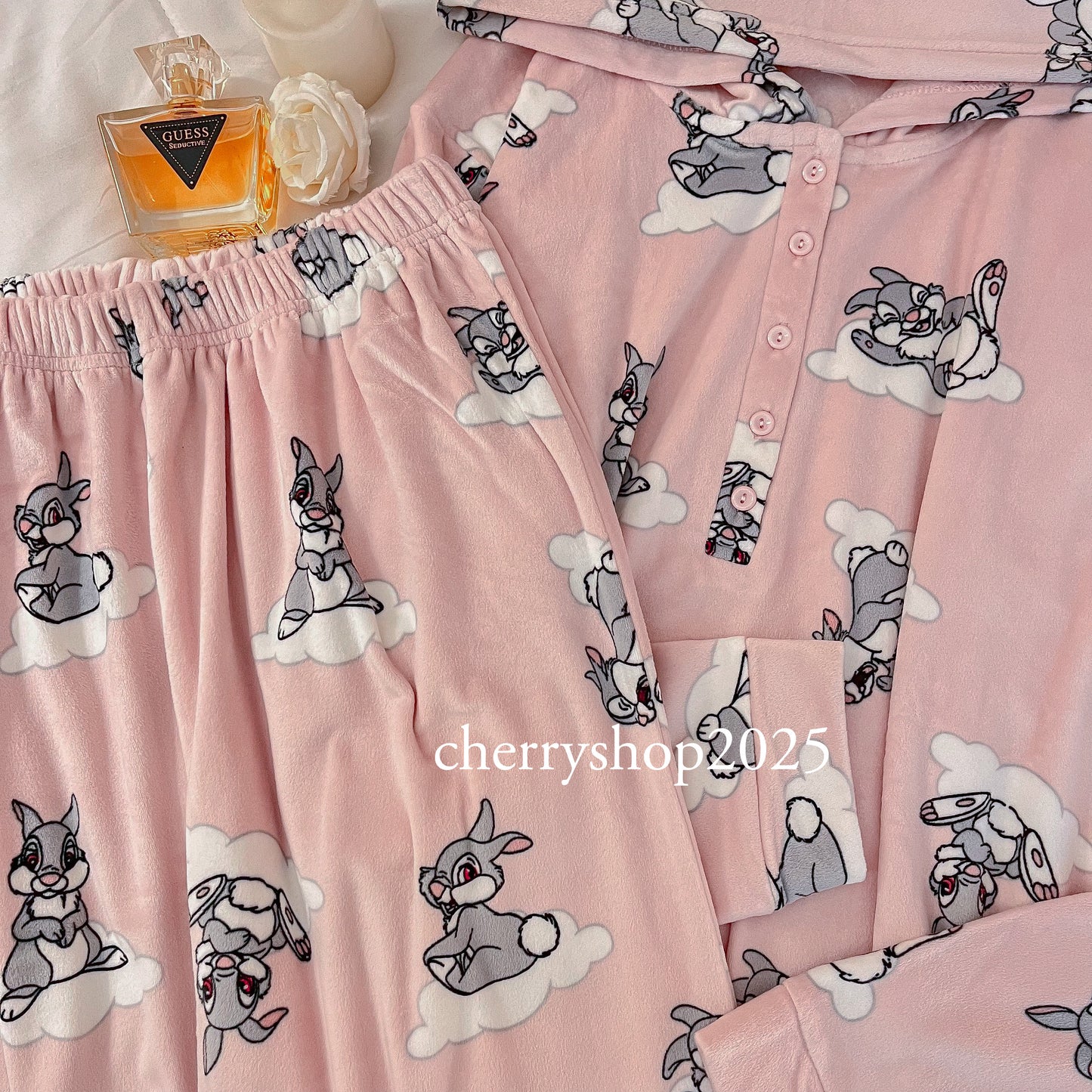 Pink Bunny Hoodie Pajamas