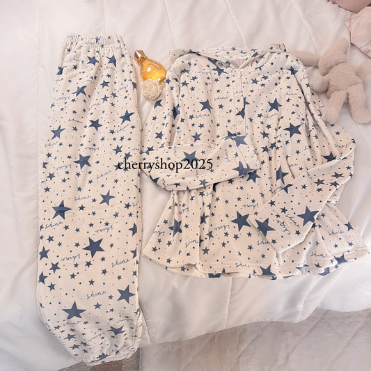 White Shine Hoodie Pajamas