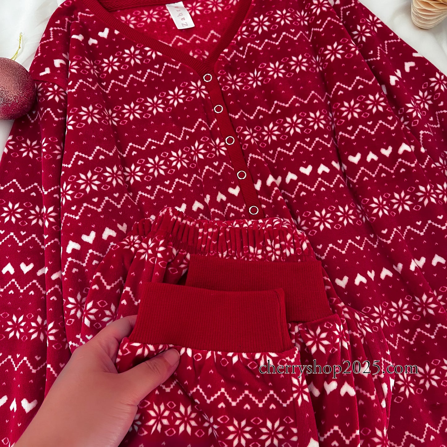 Red Christmas Hearts Pajamas