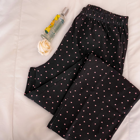 بنطلون قطن Black Mini Hearts