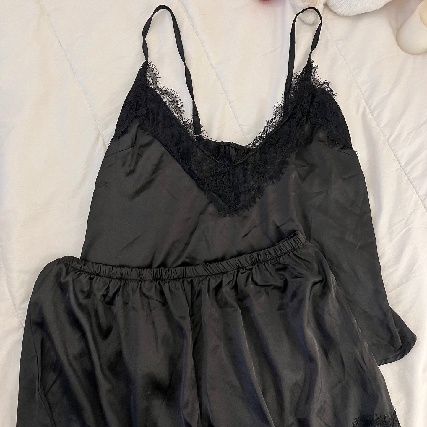 Black Satin Short set
