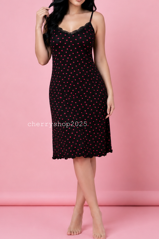 Red Love Night Slip