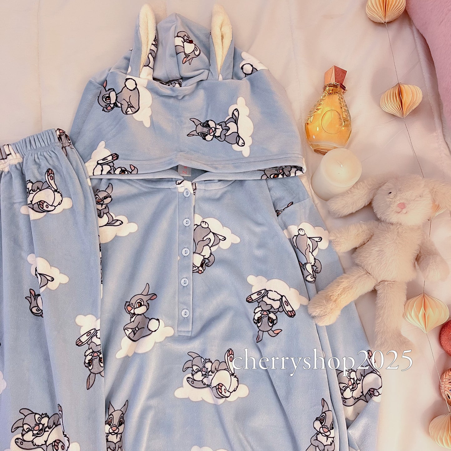 Blue Bunny Hoodie Pajamas