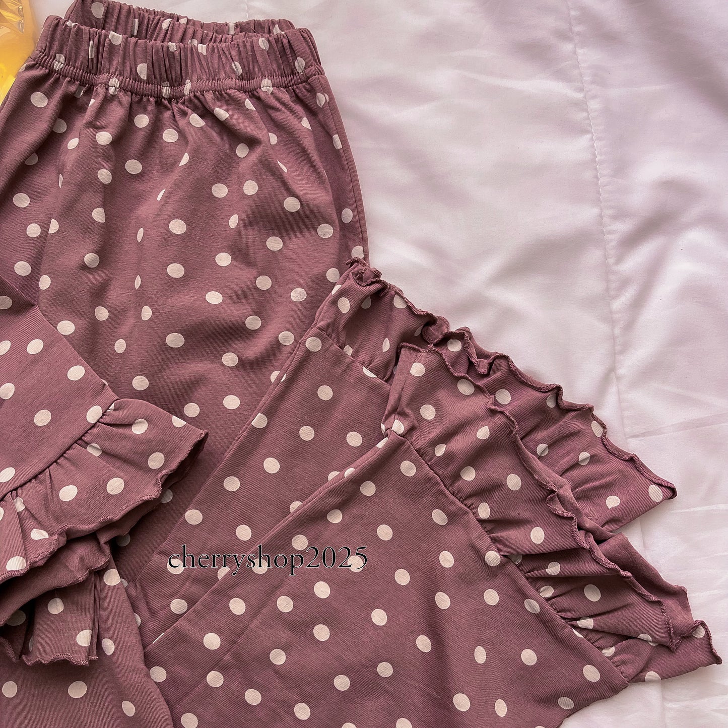 Ruffle Chocolate Dots Pj