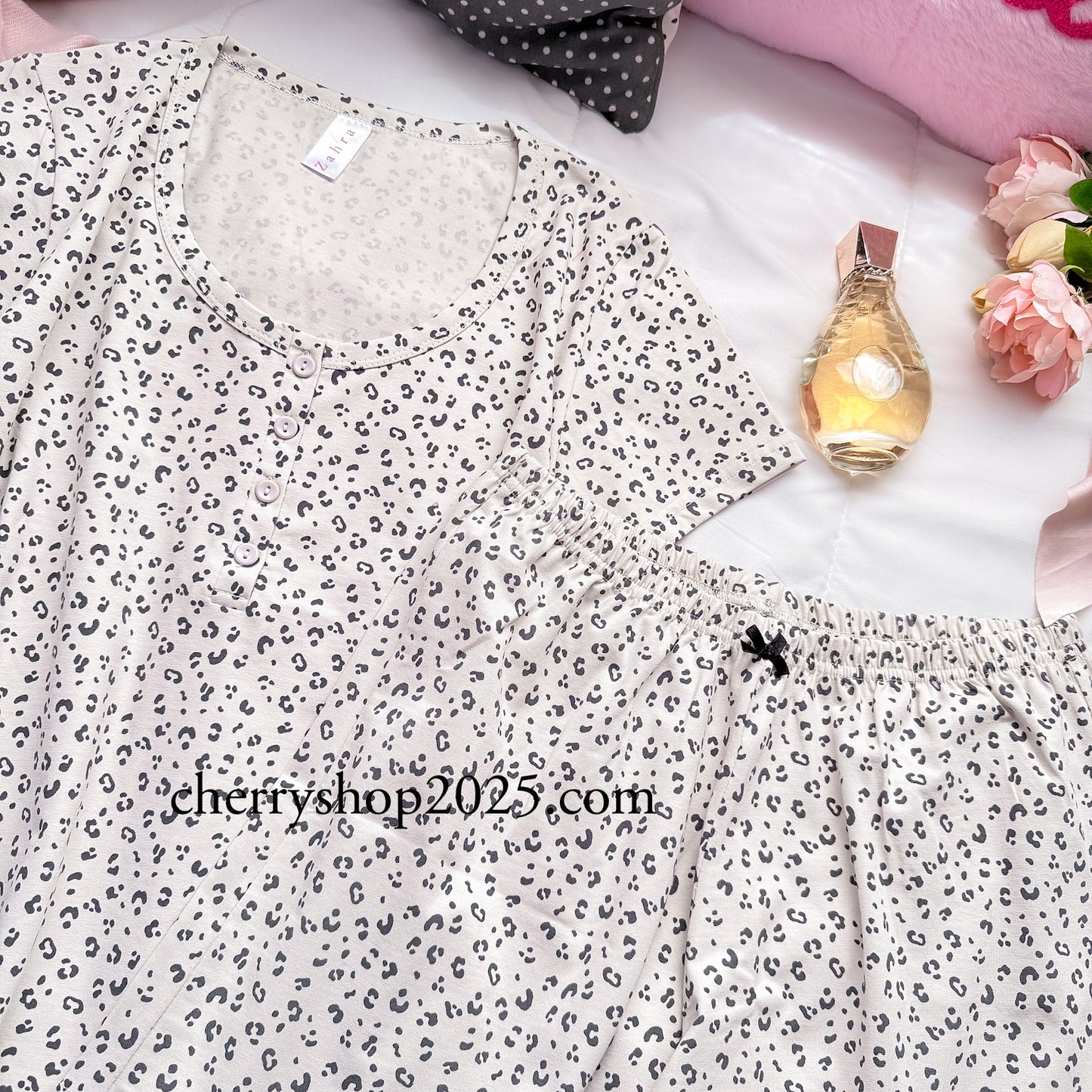 Vanilla Leopard Short PJ