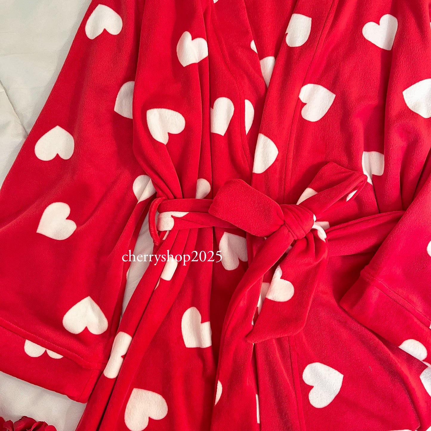 Red Hearts Kimono Robe Set