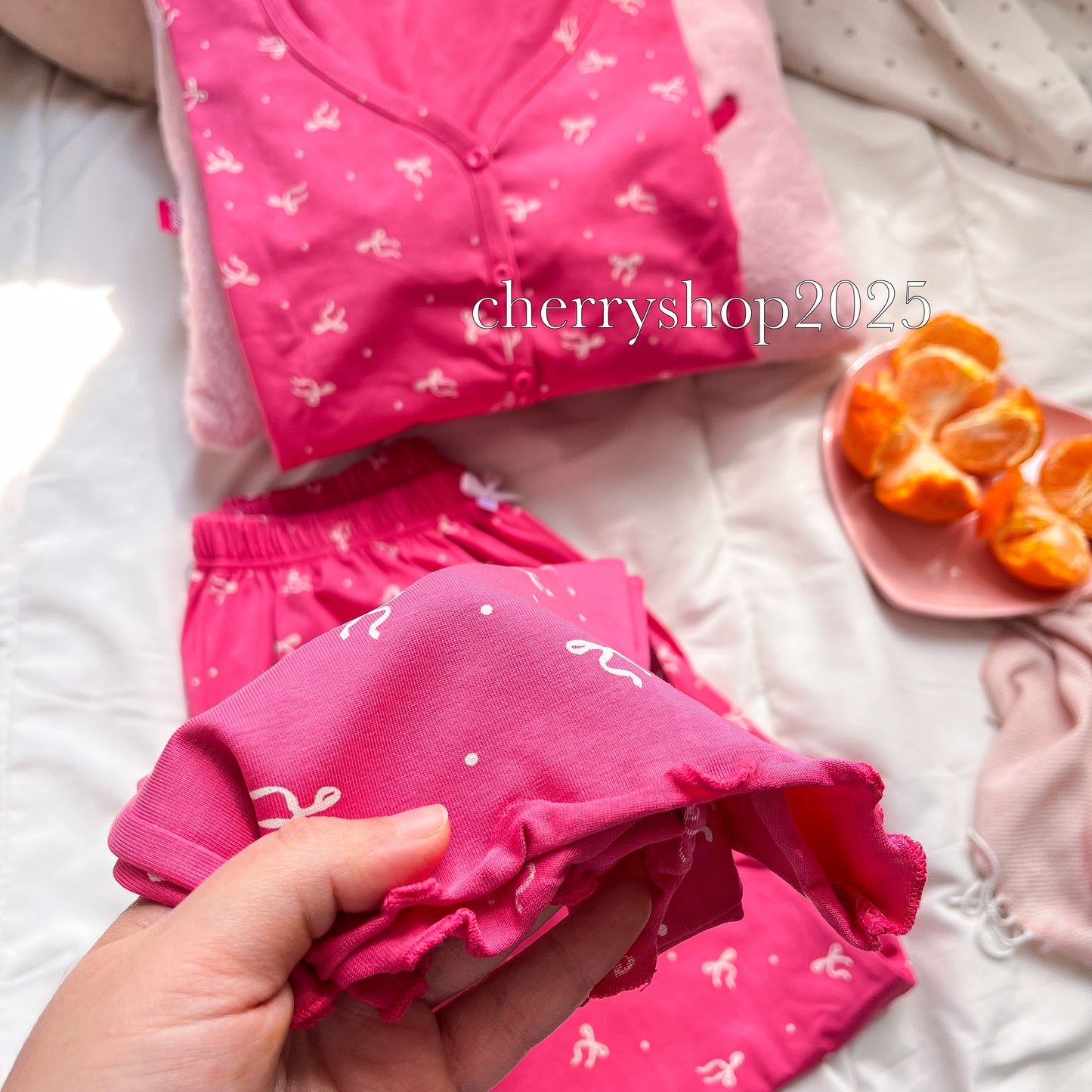 Fushia Bow Pajamas