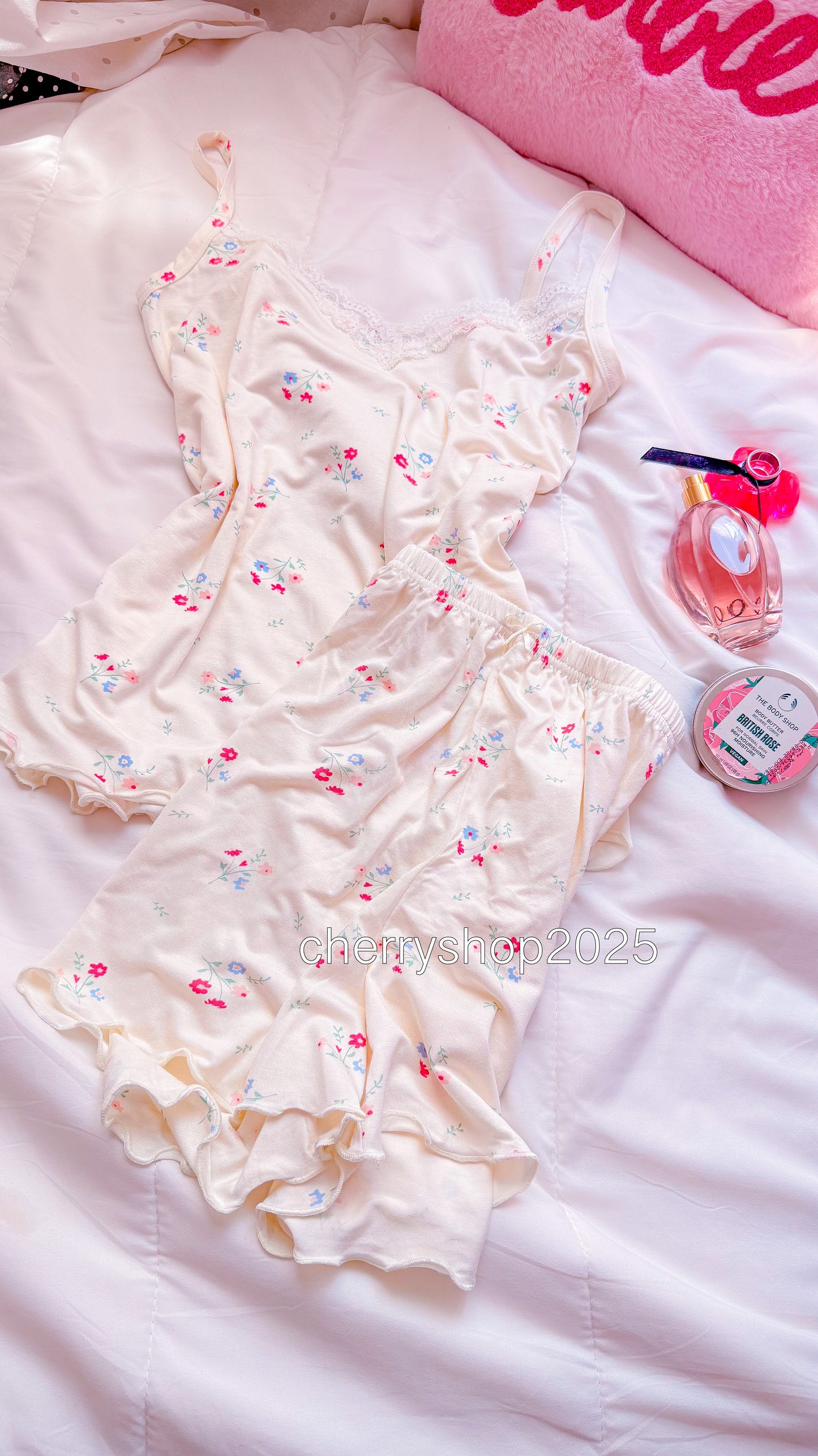 White Flowers Short Pj