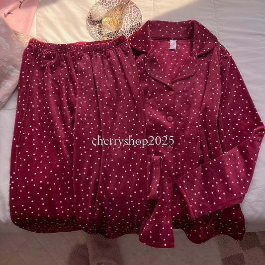 Polka Burgundy PJ