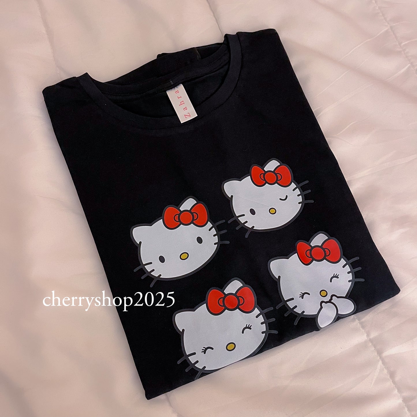 ‏Oversized تيشيرت نص كم Hello Kitty