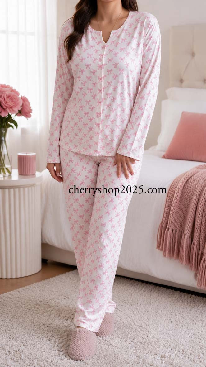 Light blue striped autumn pajamas