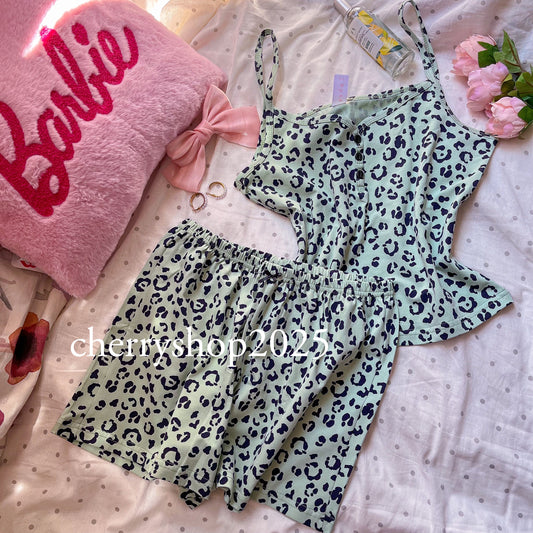 Green Leopard Short Pj