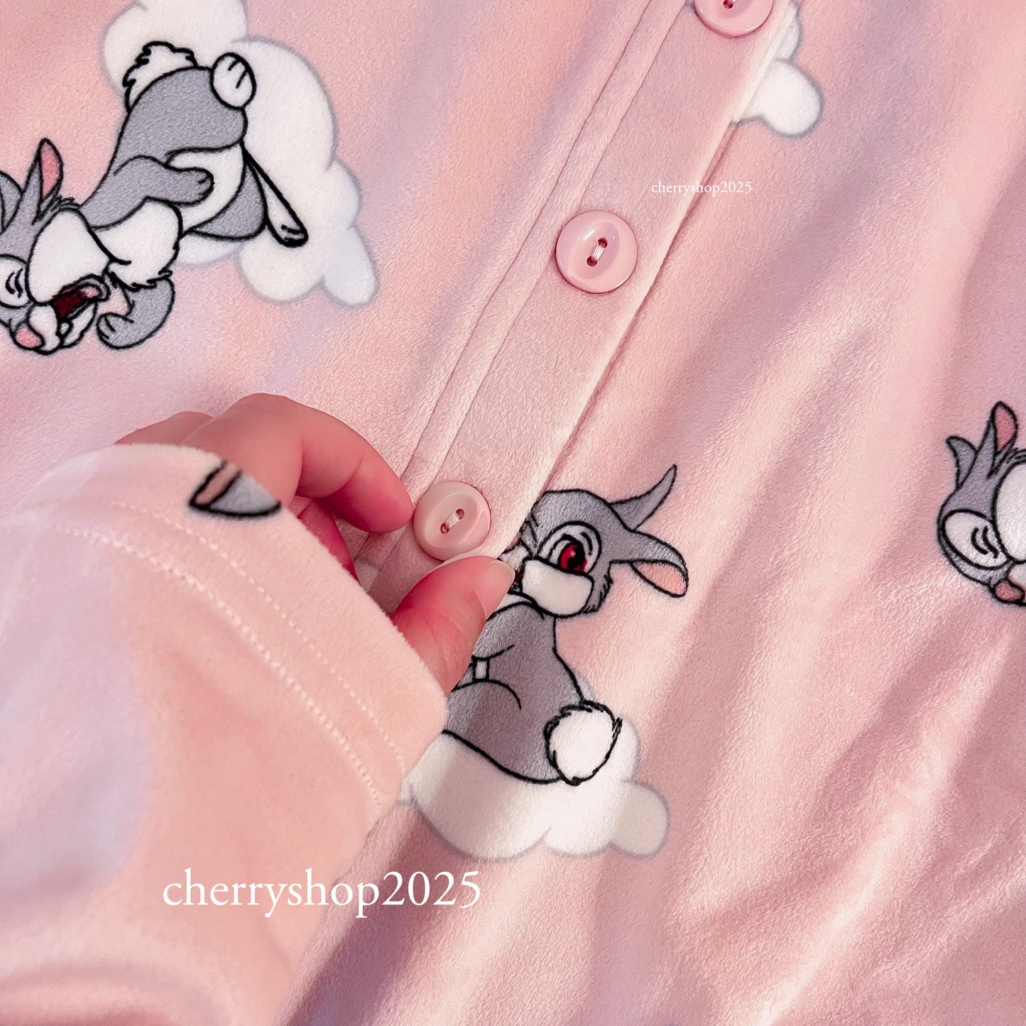 Pink Bunny Blanket نايت شيرت