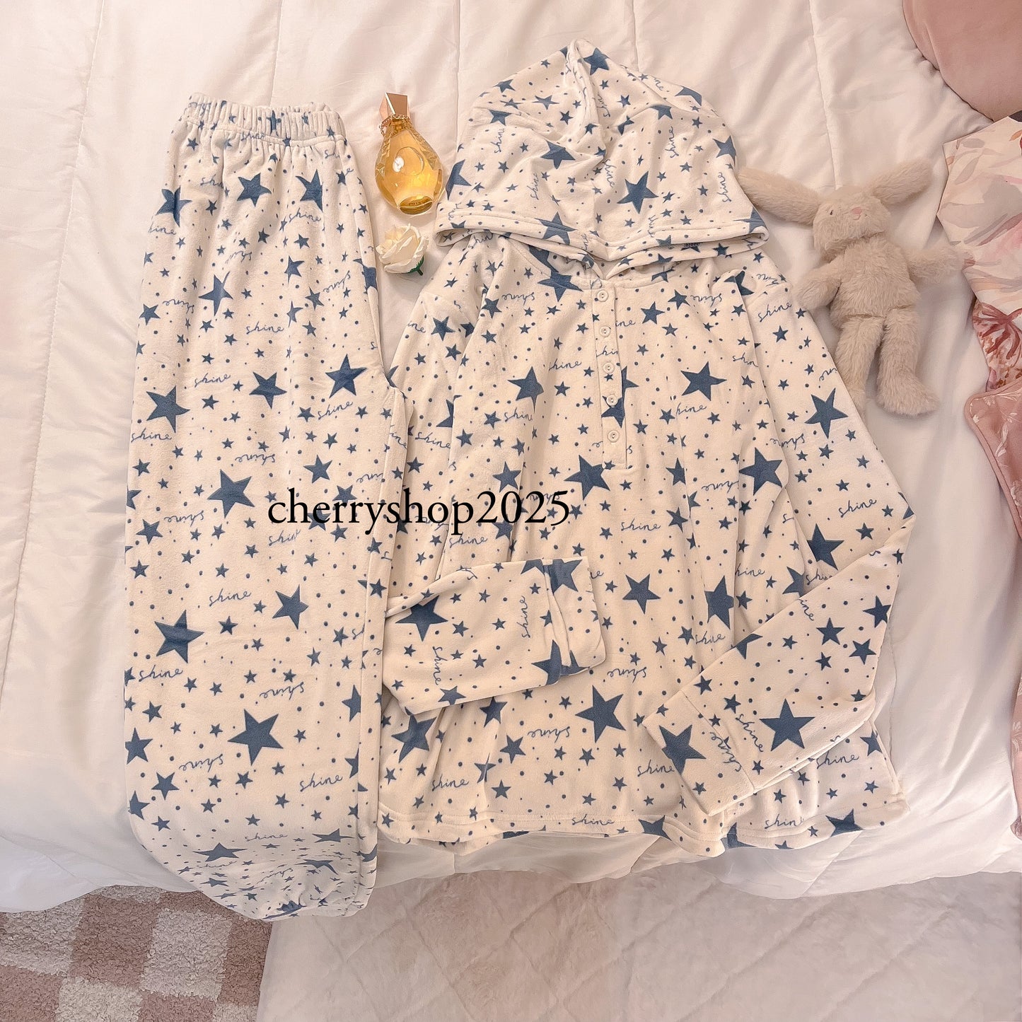 White Shine Hoodie Pajamas