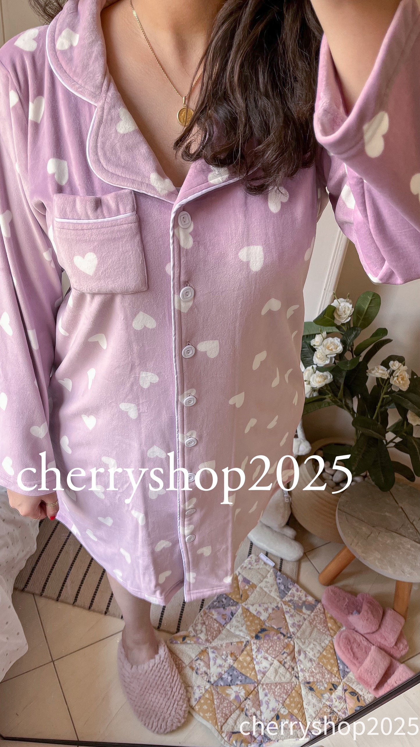 Lavender Hearts Night Shirt