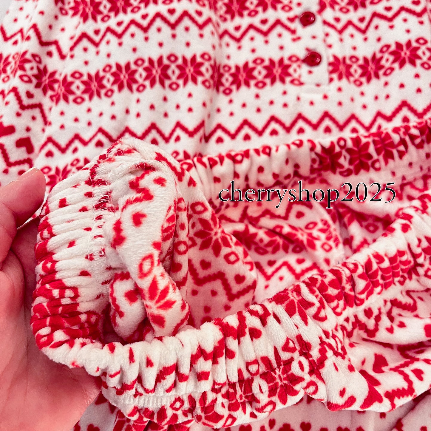 White Christmas Hearts Pajamas