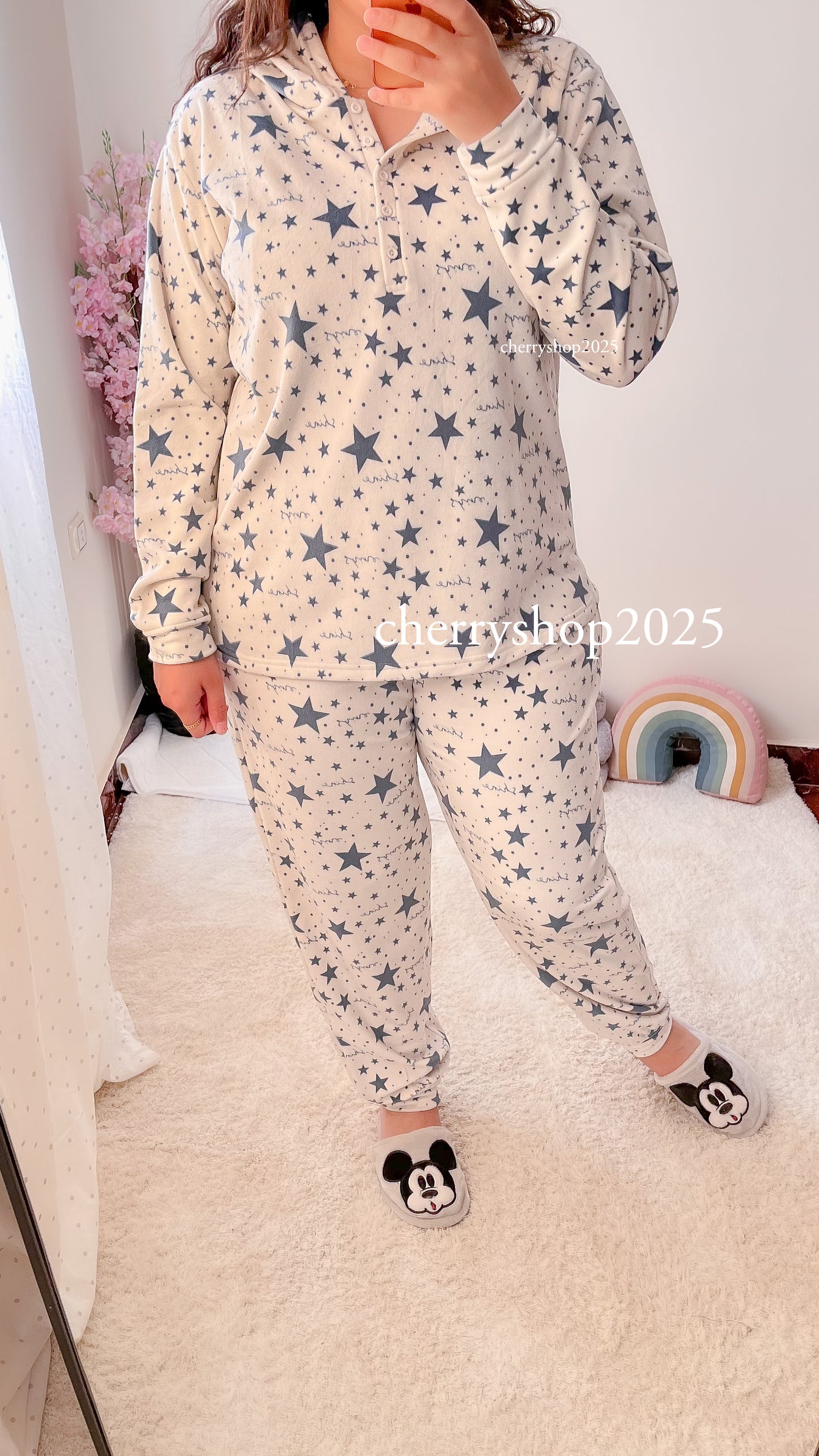 White Shine Hoodie Pajamas