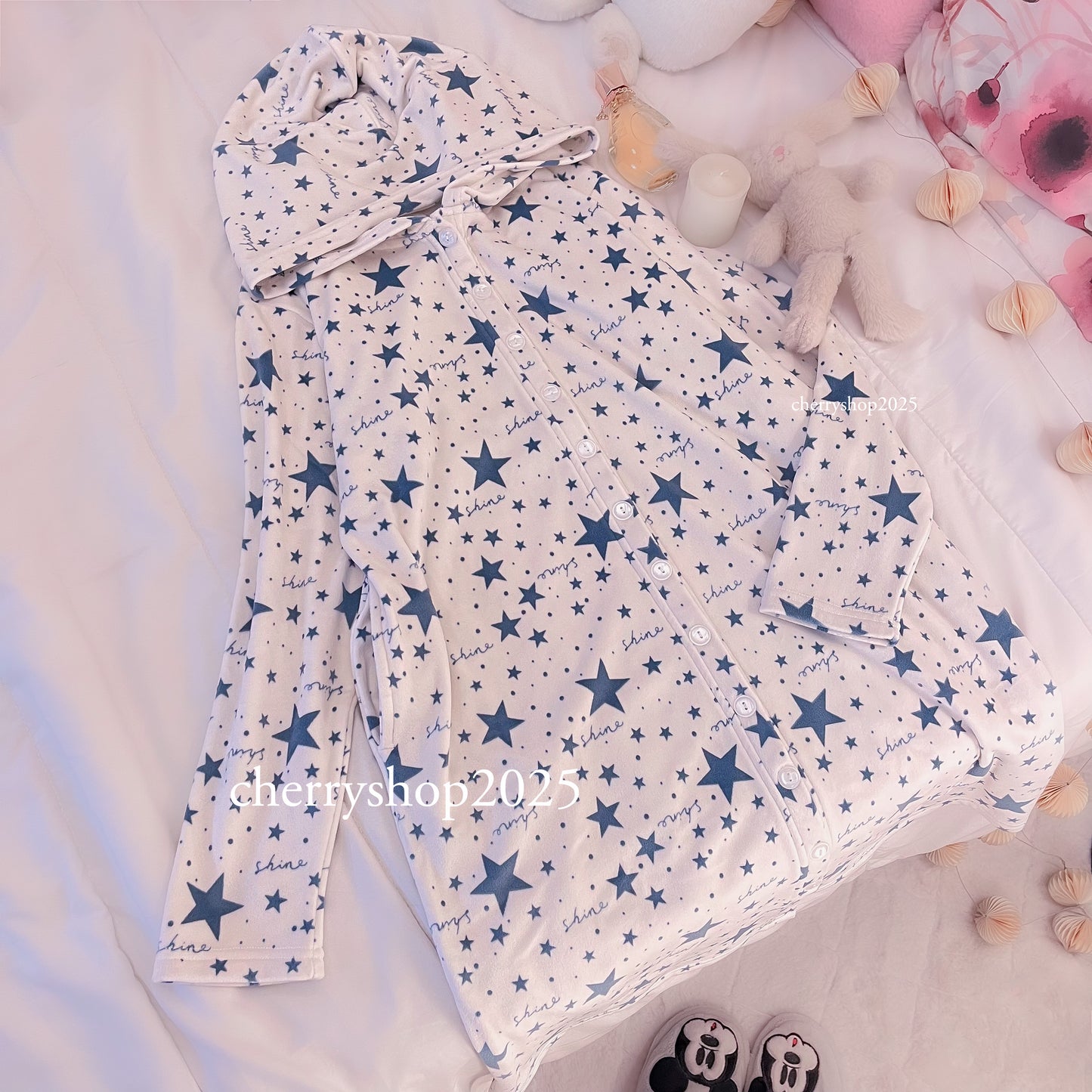 White Stars Blanketنايت شيرت