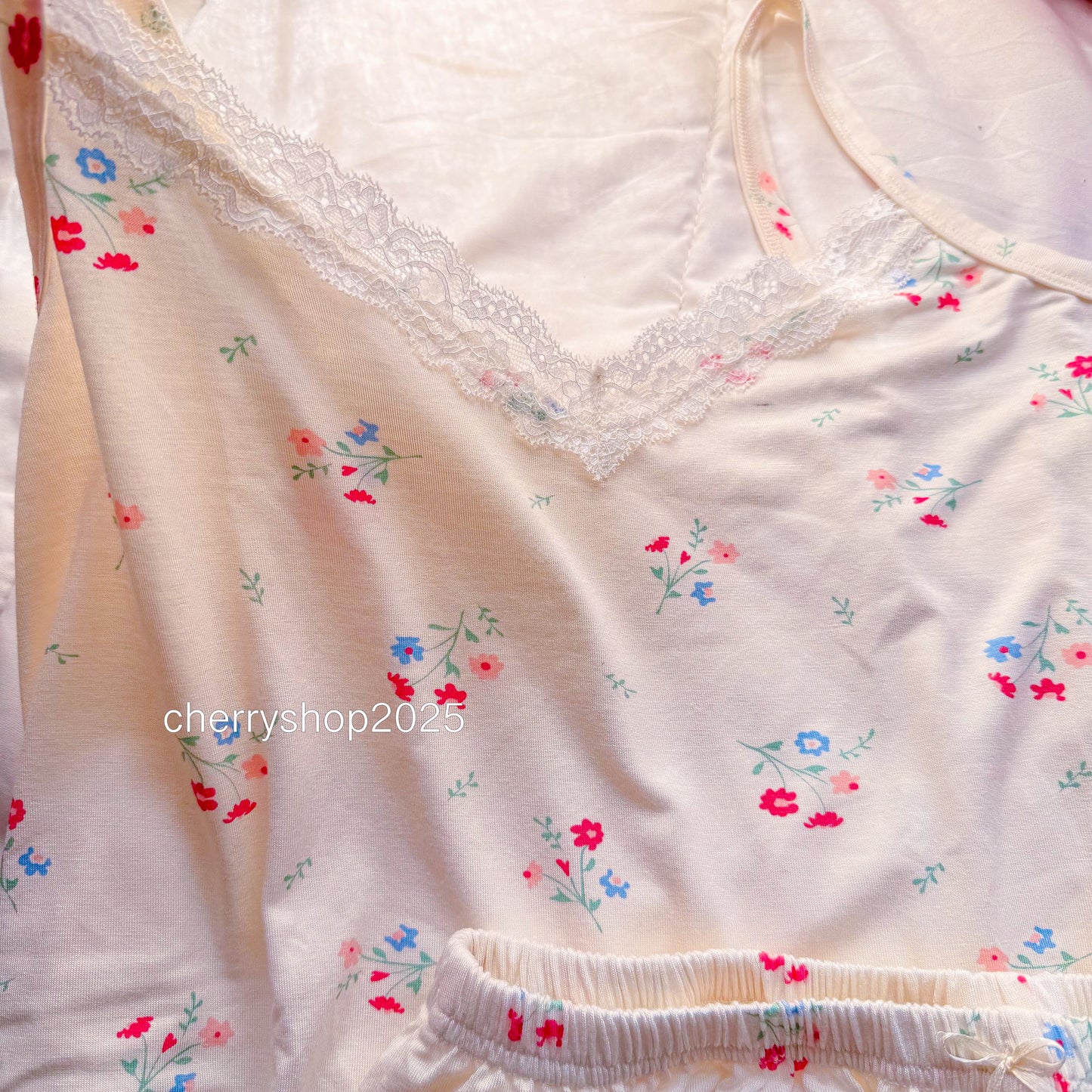 White Flowers Short Pj