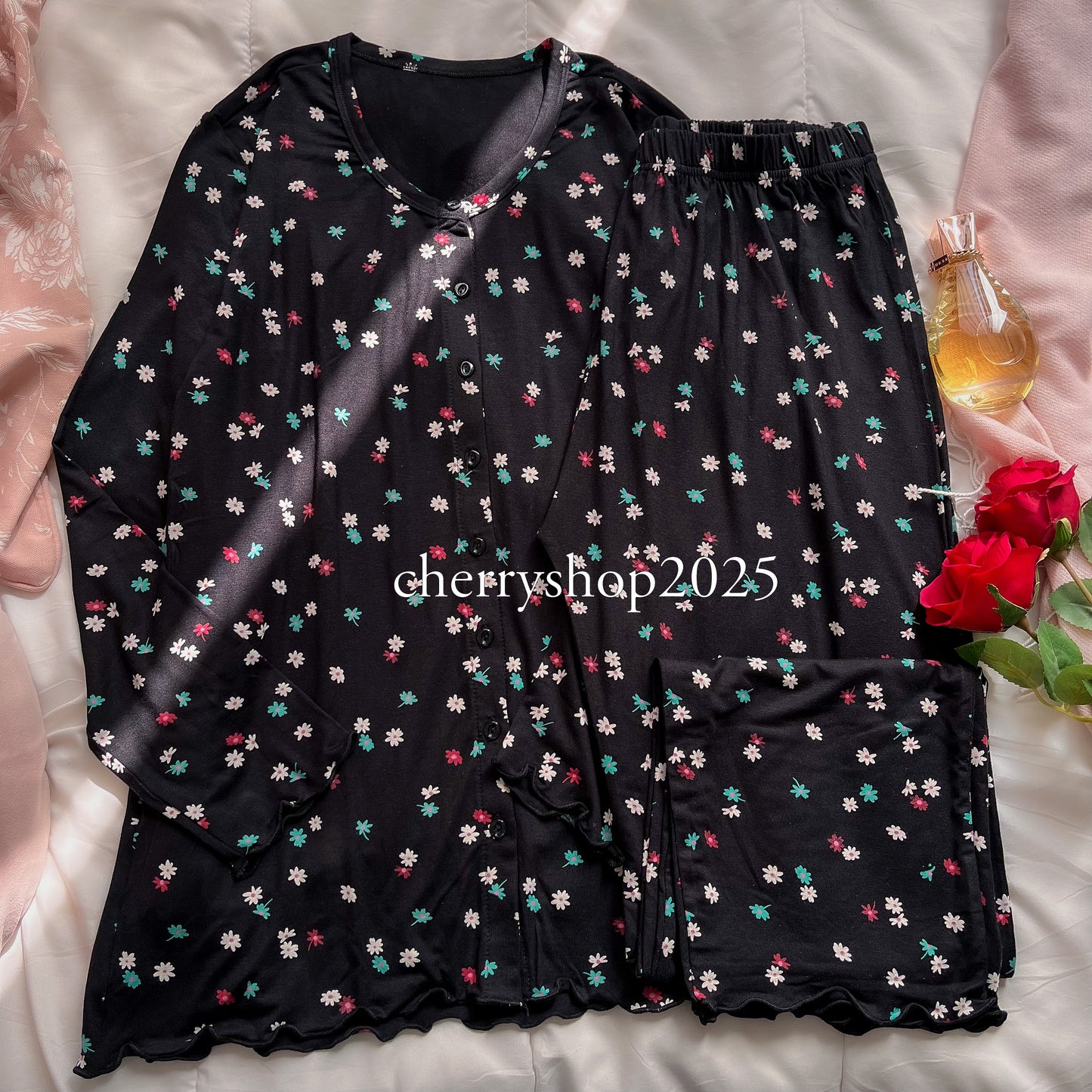 Flowers Black PJ