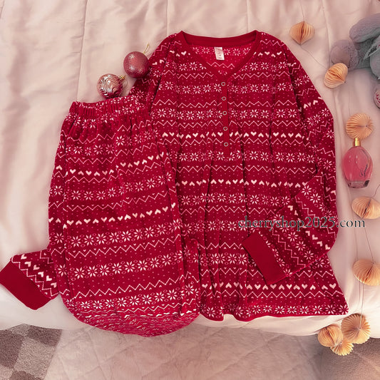 Red Christmas Hearts Pajamas