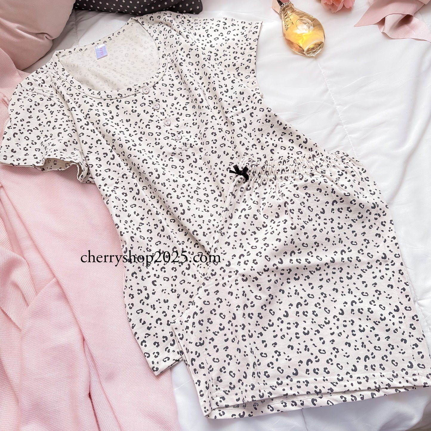 Vanilla Leopard Short PJ