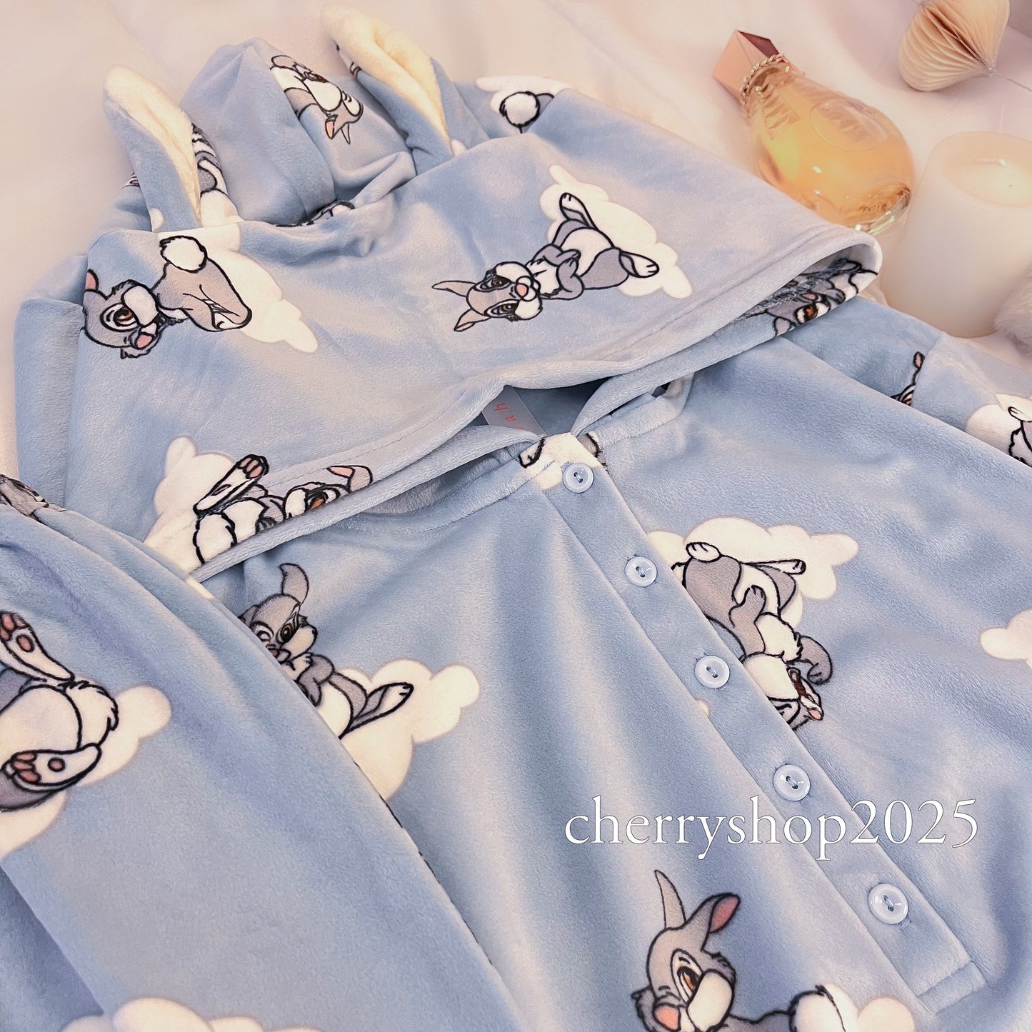 Blue Bunny Hoodie Pajamas