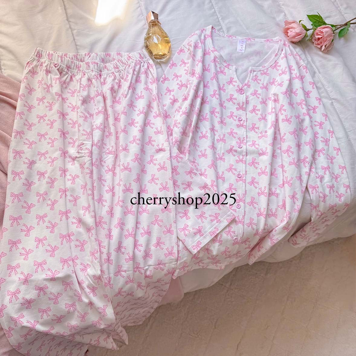 Light blue striped autumn pajamas