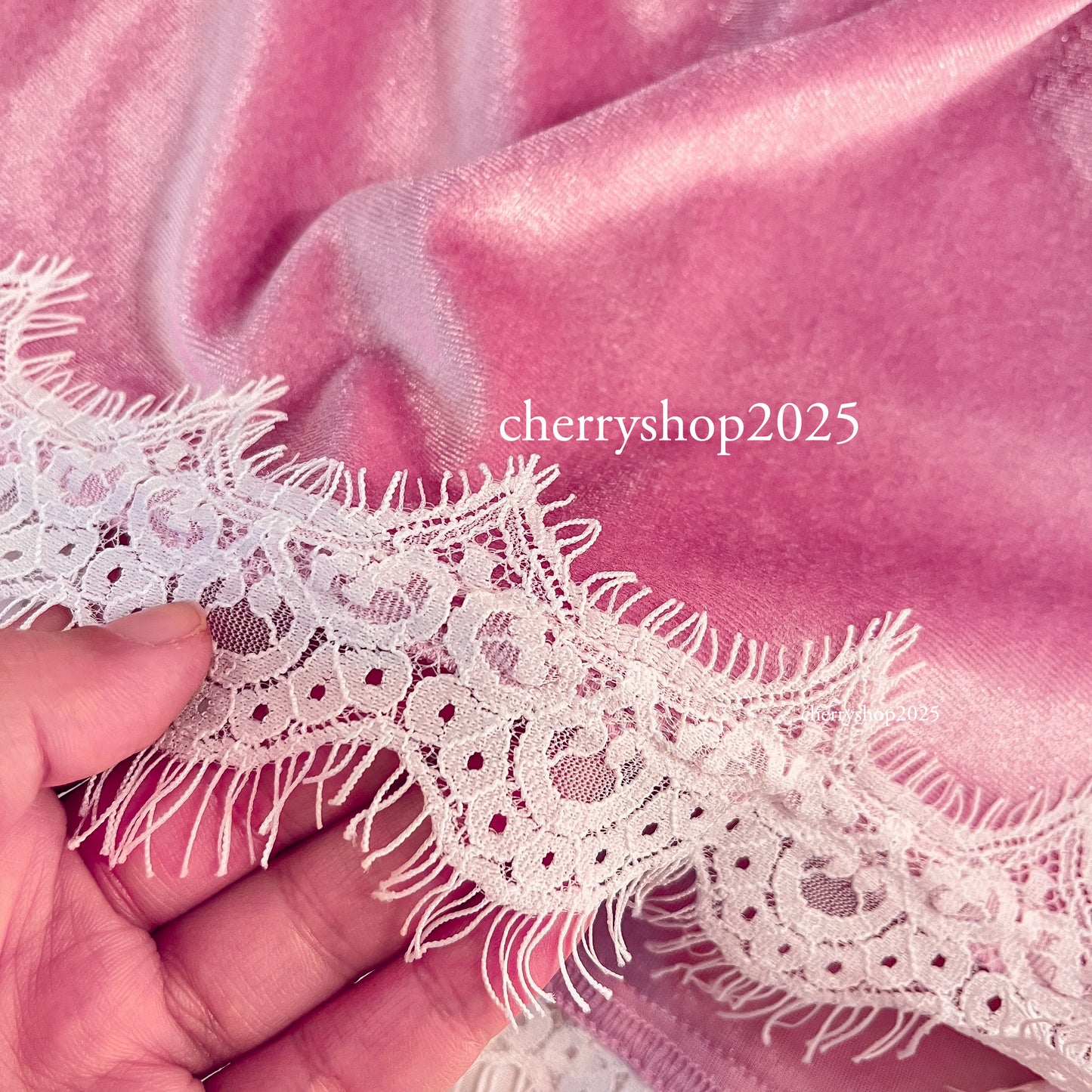 Pink Night Slip with Lace Trim