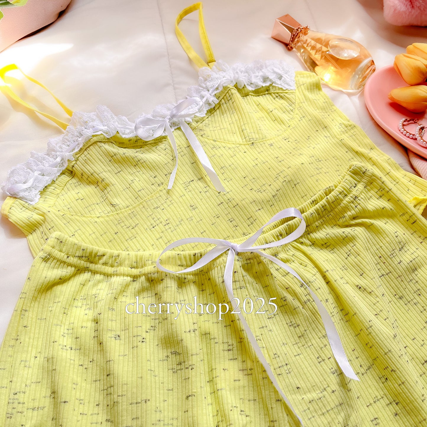 Yellow Ribbed Short Pj