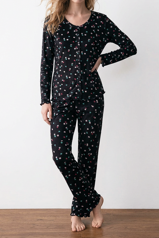 Flowers Black PJ