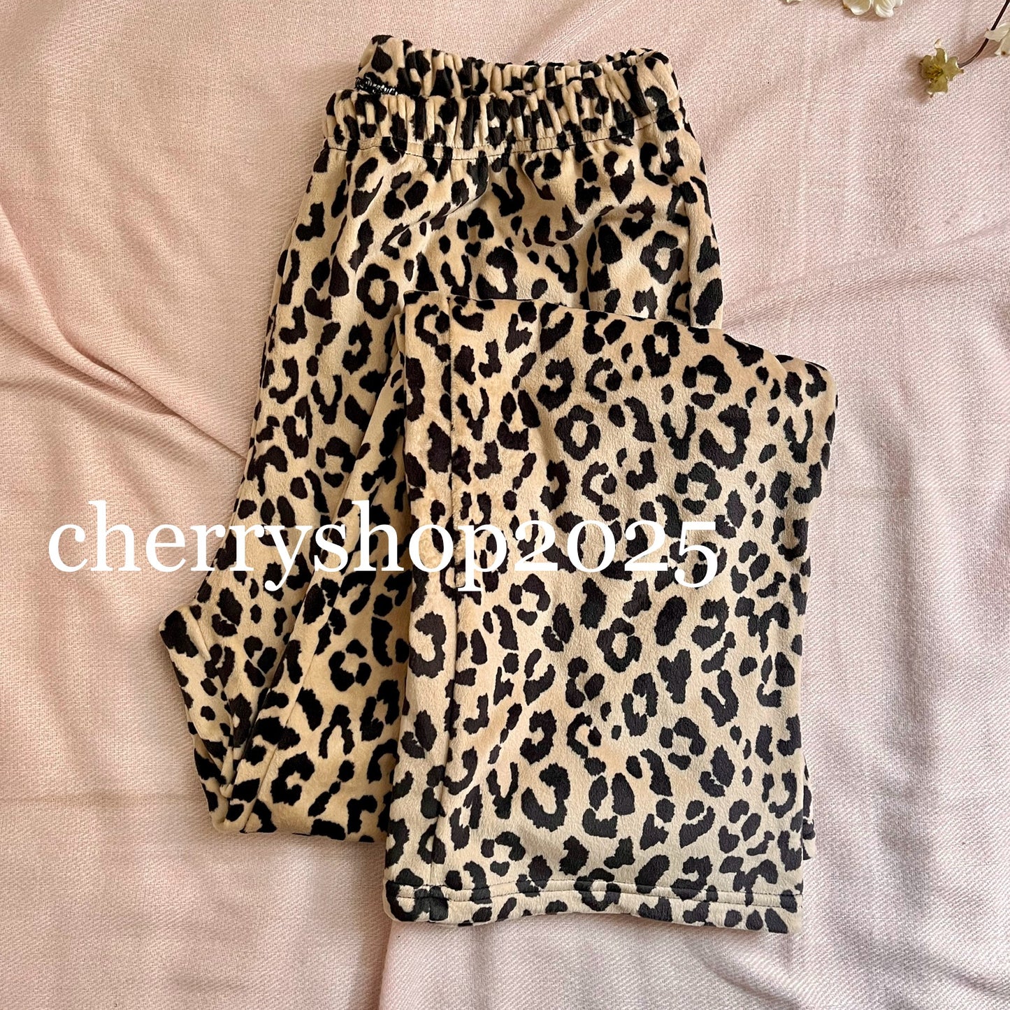 بنطلون leopard قطيفة