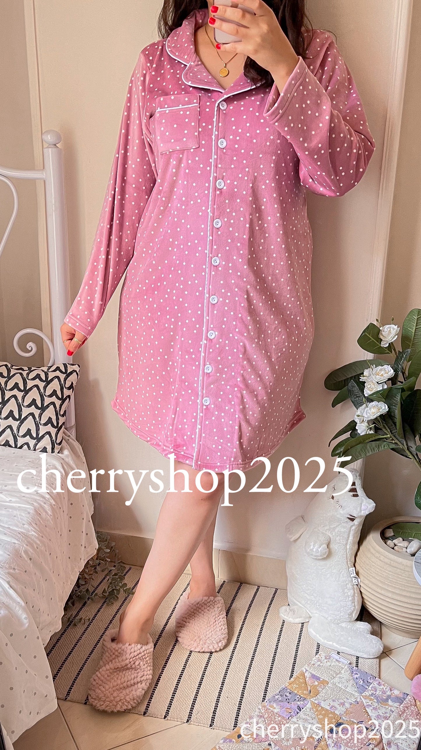 Dotted Pink Night Shirt