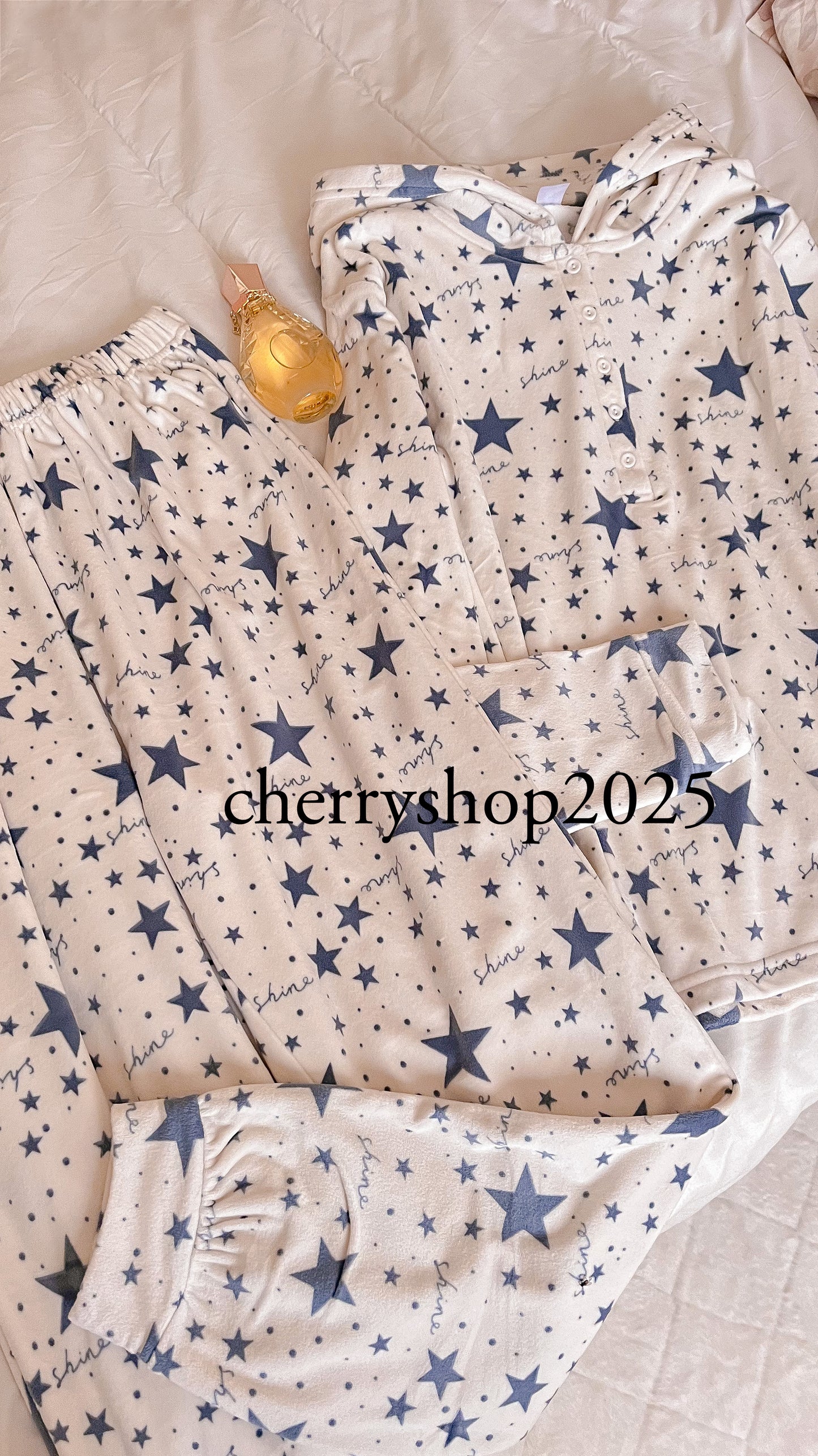 White Shine Hoodie Pajamas