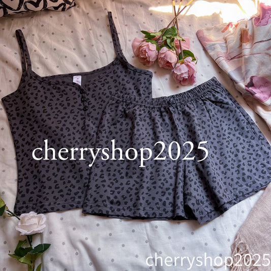 Leopard Grey Short Pj