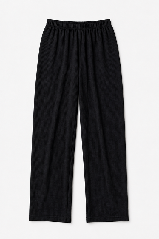 Black plain single pants