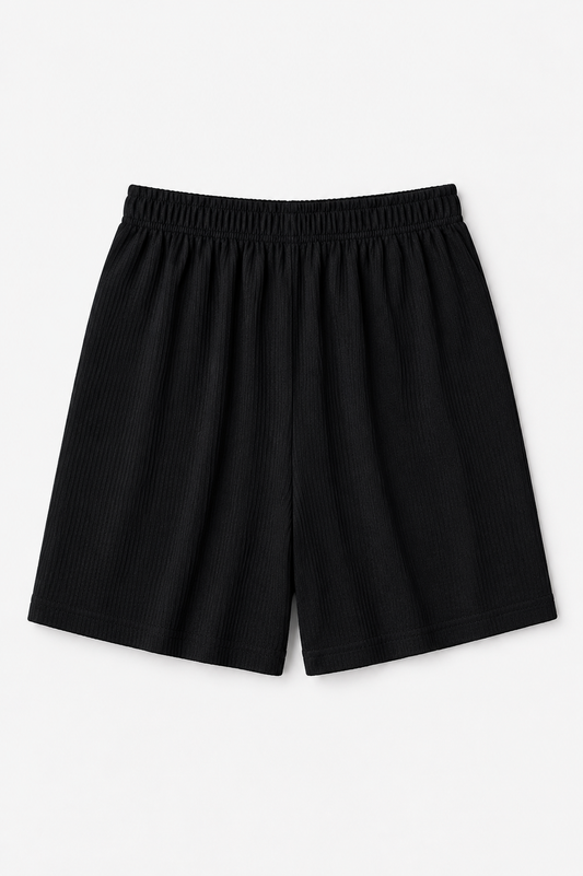 Plain black shorts