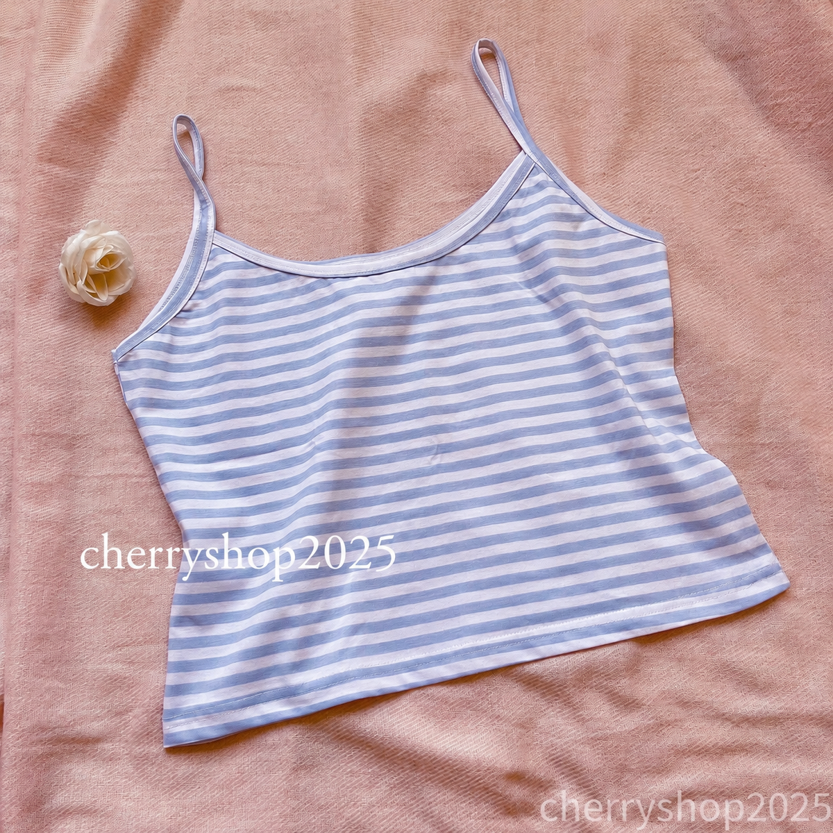 Blue Stripped Crop Top