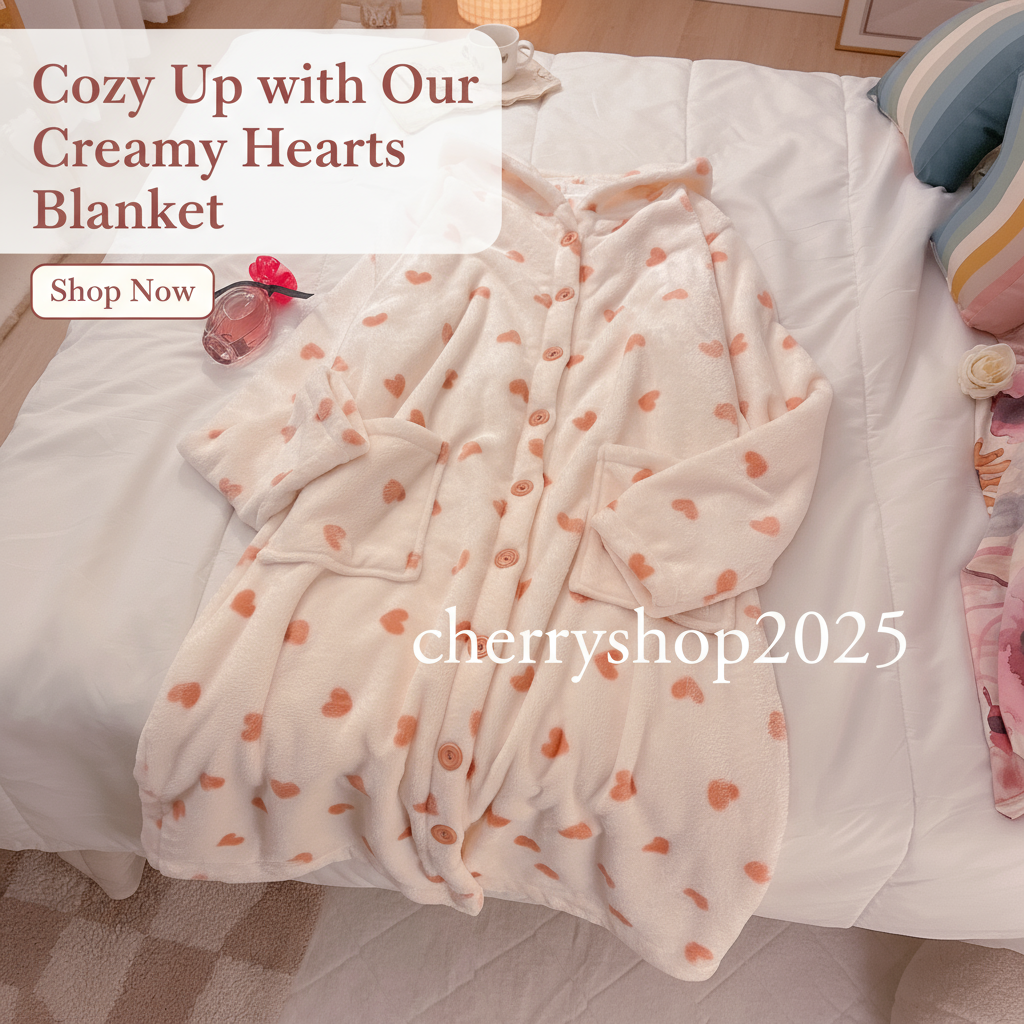 Creamy Hearts Blanket Promotional Banner