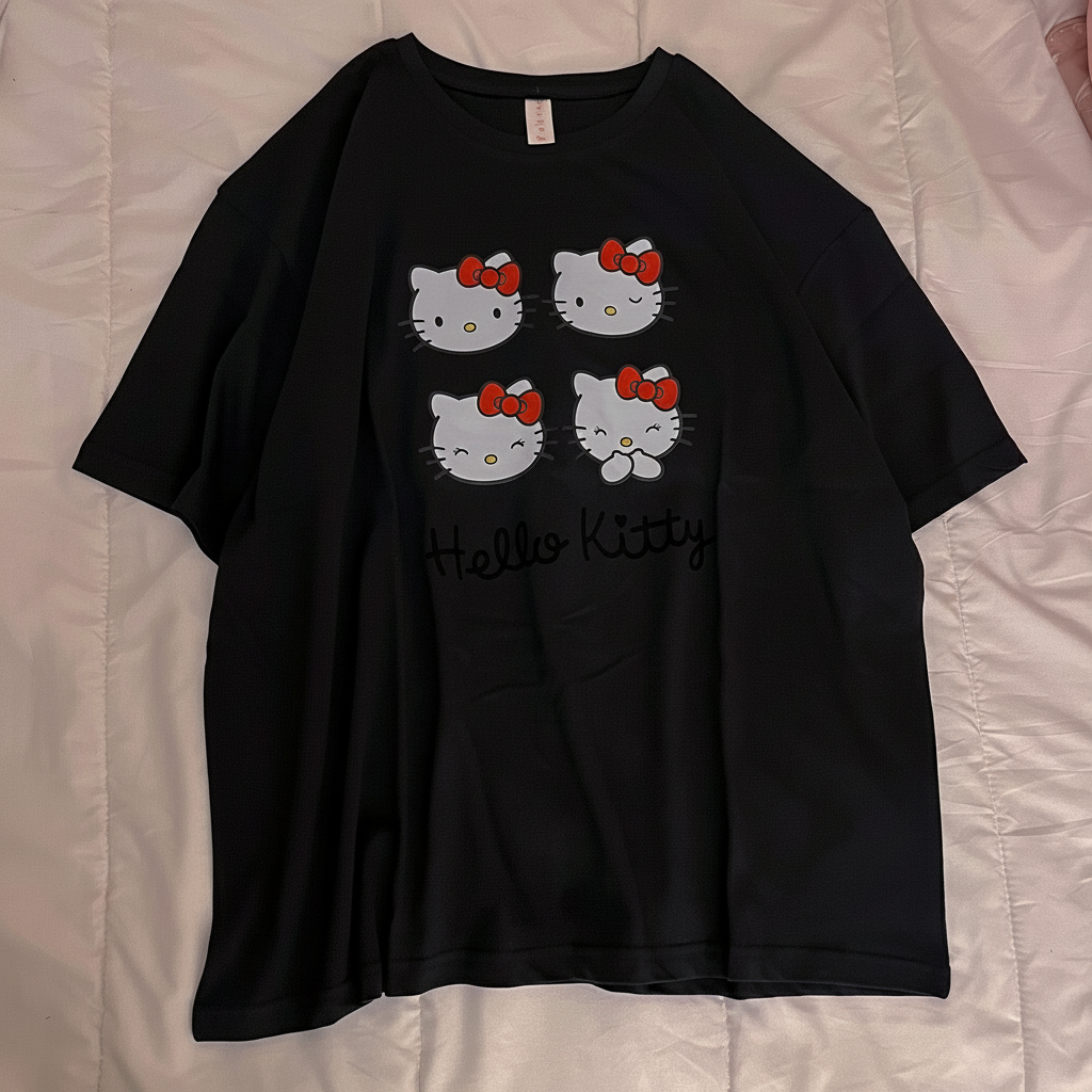 Hello Kitty T-shirt with black text